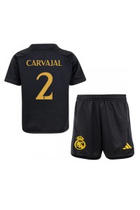 Real Madrid Daniel Carvajal #2 Jalkapallovaatteet Lasten Kolmas peliasu 2023-24 Lyhythihainen (+ Lyhyet housut)